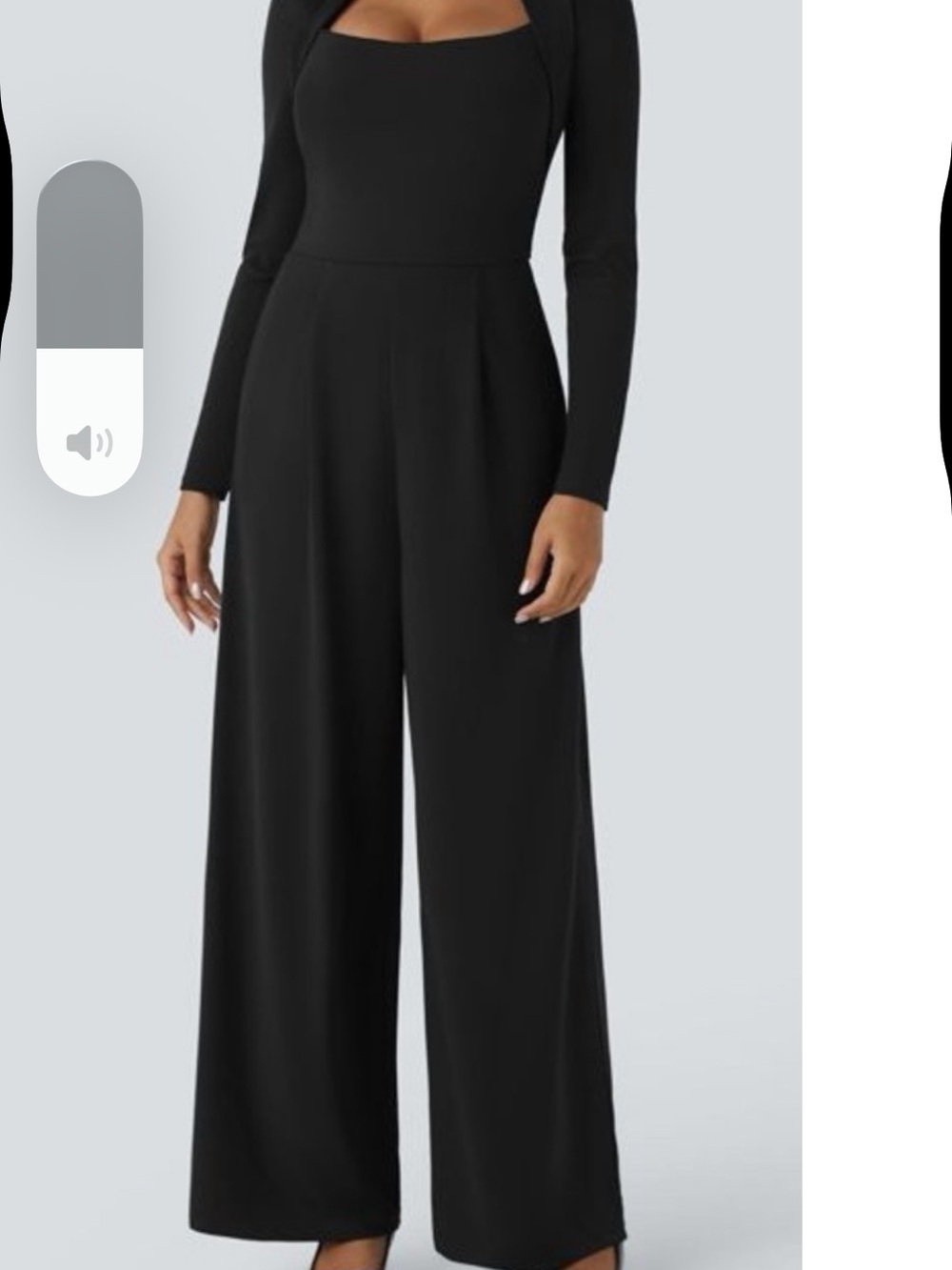 Small NWT Long Sleeve Pocket Wide Leg Jumpsuit-Easy Peezy Halara - Picture 5 of 7